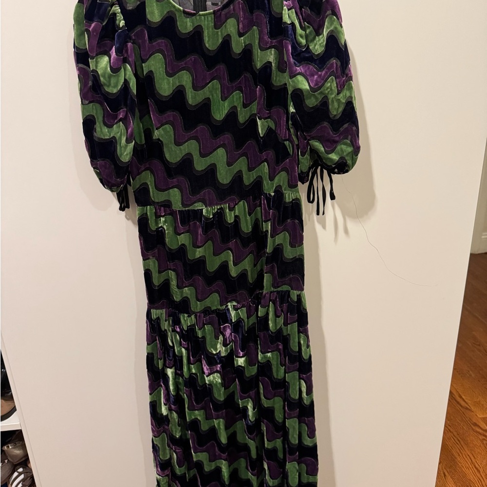 Rhode Velvet Wave Pattern Dress